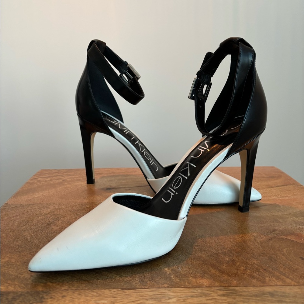 Calvin Klein Two-Tone Black and White Heels